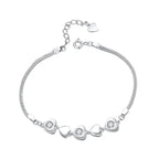 S925 Moissanite Triple Polished Iced Heart Bracelet