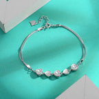 S925 Moissanite Triple Polished Iced Heart Bracelet