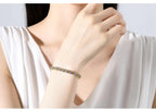 Hot 6mm Brass Iced Colorful CZ Flower Bracelet