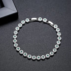 Hot 6mm Brass Iced Colorful CZ Flower Bracelet