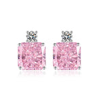 10mm Brass Multicolor Square CZ Stud Earrings