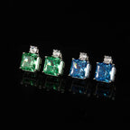 10mm Brass Colorful Square Stud Earrings
