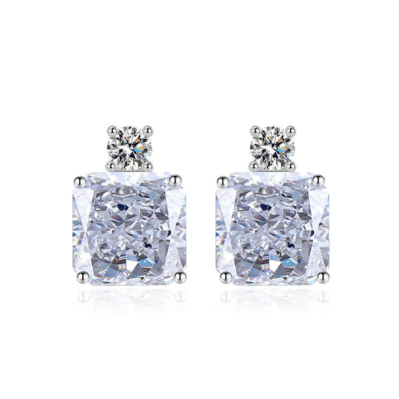 10mm Brass Colorful Square Stud Earrings