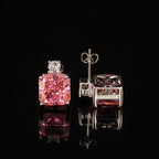 10mm Brass Multicolor Square CZ Stud Earrings
