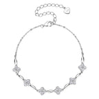 S925 silver moissanite bracelet clover bracelet
