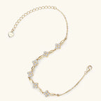 S925 silver moissanite bracelet clover bracelet