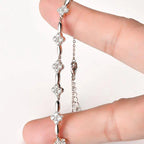 S925 silver moissanite bracelet clover bracelet