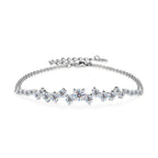 S925 large and small moissanite adjustable bracelet