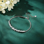 S925 large and small moissanite adjustable bracelet