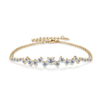 S925 large and small moissanite adjustable bracelet