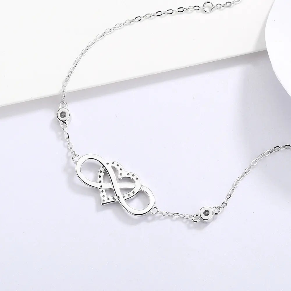 S925 heart number 8 bracelet