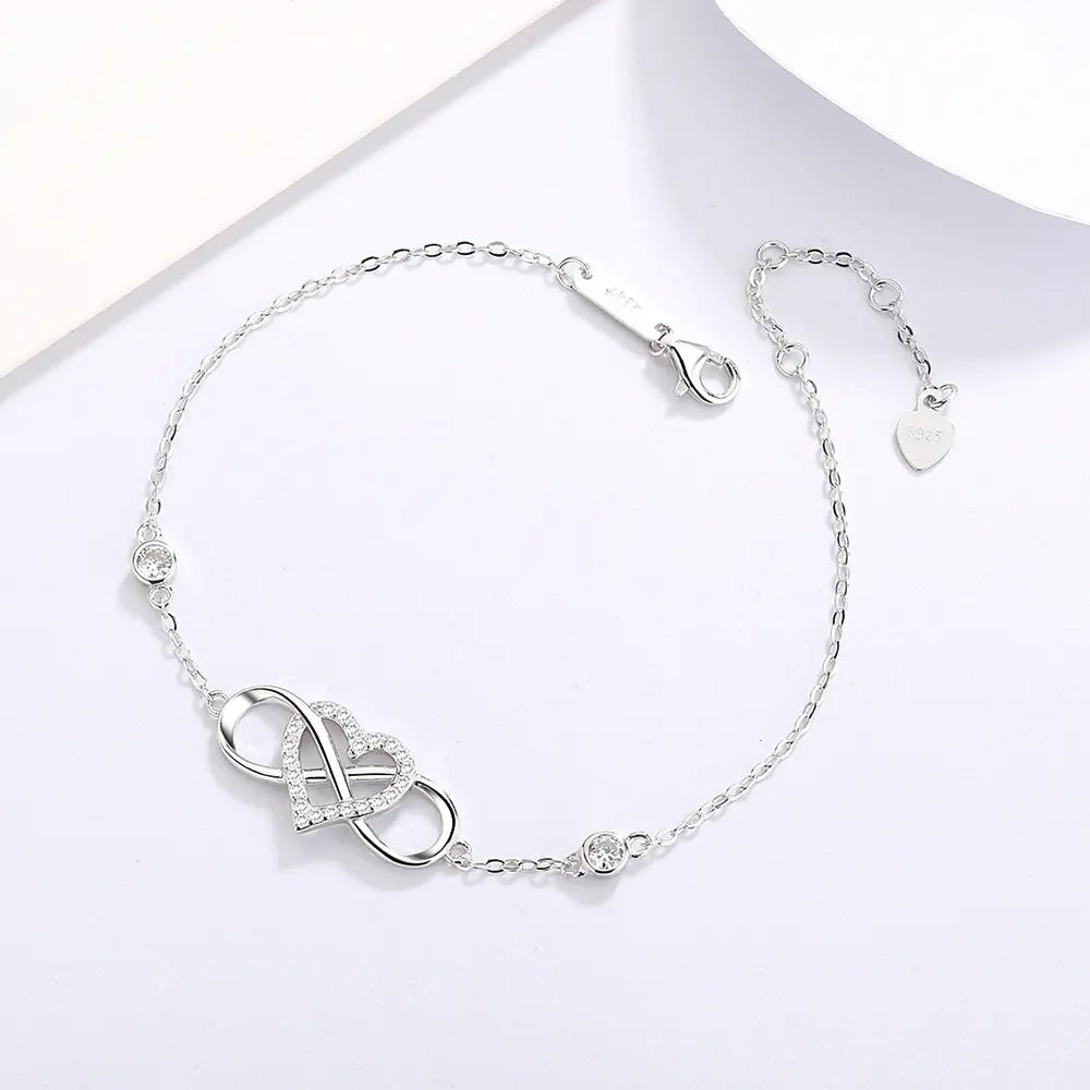S925 heart number 8 bracelet