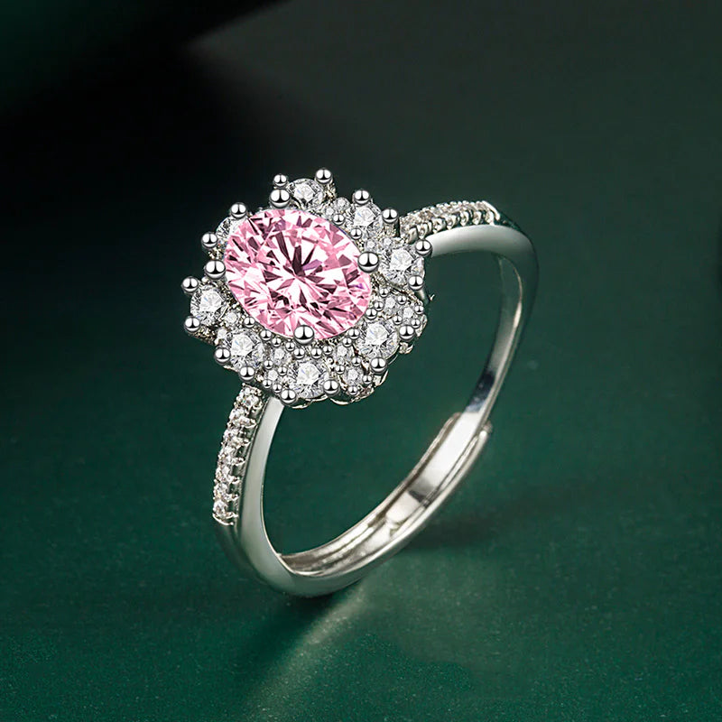Luxurious and Elegant Dazzling Zircon Copper Open Ring