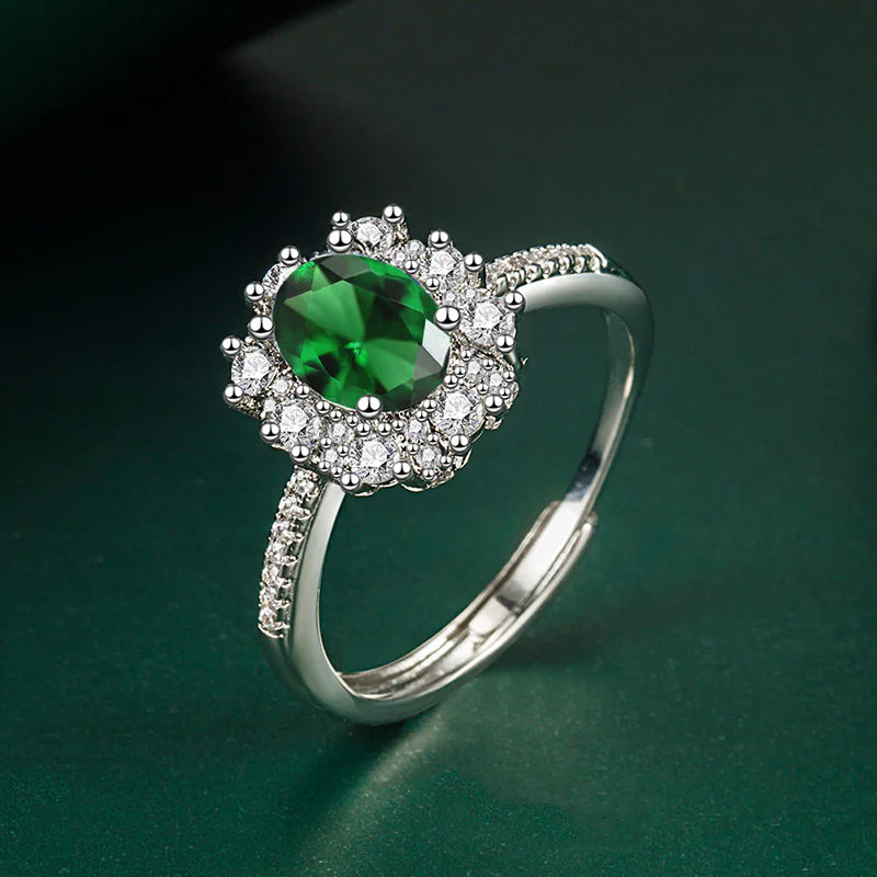 Luxurious and Elegant Dazzling Zircon Copper Open Ring