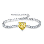3mm Brass Colorful Heart Mirco Tennis Bracelet
