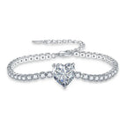 3mm Brass Colorful Heart Mirco Tennis Bracelet