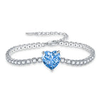 3mm Brass Colorful Heart Mirco Tennis Bracelet