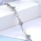 Fashion 925 Silver Purple CZ Diamond Shape Bracelet