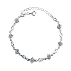 Fashion 925 Silver Purple CZ Diamond Shape Bracelet