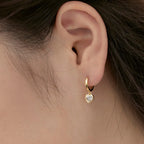 925 Sterling Silver Pink CZ Women Heart Earrings