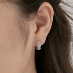 Hot Selling 925 Silver Iced Heart Hoop Earrings