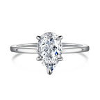 925 Silver Single Colorful Pear CZ Daily Ring