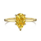 925 Silver Single Colorful Pear CZ Daily Ring
