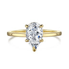 925 Silver Single Colorful Pear CZ Daily Ring