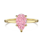 925 Silver Single Colorful Pear CZ Daily Ring