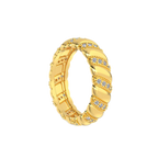 925 Silver Polished Iced Staggered Ring