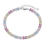 S925 sterling silver colored cz bracelet