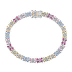 S925 sterling silver colored cz bracelet