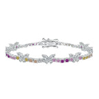 S925 butterfly inlaid with colorful zircon bracelet