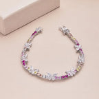 S925 butterfly inlaid with colorful zircon bracelet