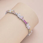 S925 butterfly inlaid with colorful zircon bracelet