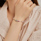 S925 butterfly inlaid with colorful zircon bracelet
