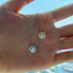 Fashion 925 Silver Round CZ Charm Pendant Chain