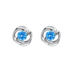 Aquamarine CZ Heart of the Ocean Earrings