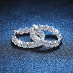 925 Silver 2.6ct D Color Moissanite Hoop Earrings