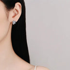 925 Silver Moissanite Butterfly Women Hoop Earrings