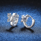 925 Silver Moissanite Butterfly Women Hoop Earrings