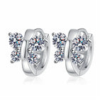 925 Silver Moissanite Butterfly Women Hoop Earrings