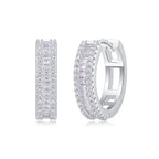 S925 Square Moissanite Hoop Earrings