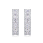 S925 Square Moissanite Hoop Earrings