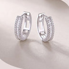 S925 Square Moissanite Hoop Earrings