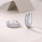 S925 Square Moissanite Hoop Earrings