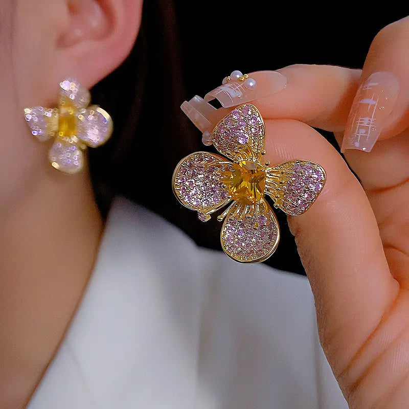 Exquisite women’s petal earrings
