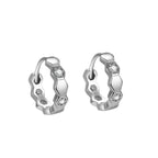 925 Silver Iced Out CZ Honeycomb Earrings