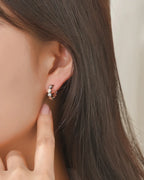 925 Silver Iced Out CZ Honeycomb Earrings