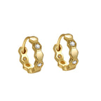 925 Silver Iced Out CZ Honeycomb Earrings